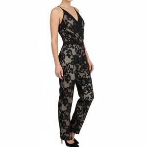 Diane Von Furstenburg Black V-Neck Jumpsuit, XXS/US0